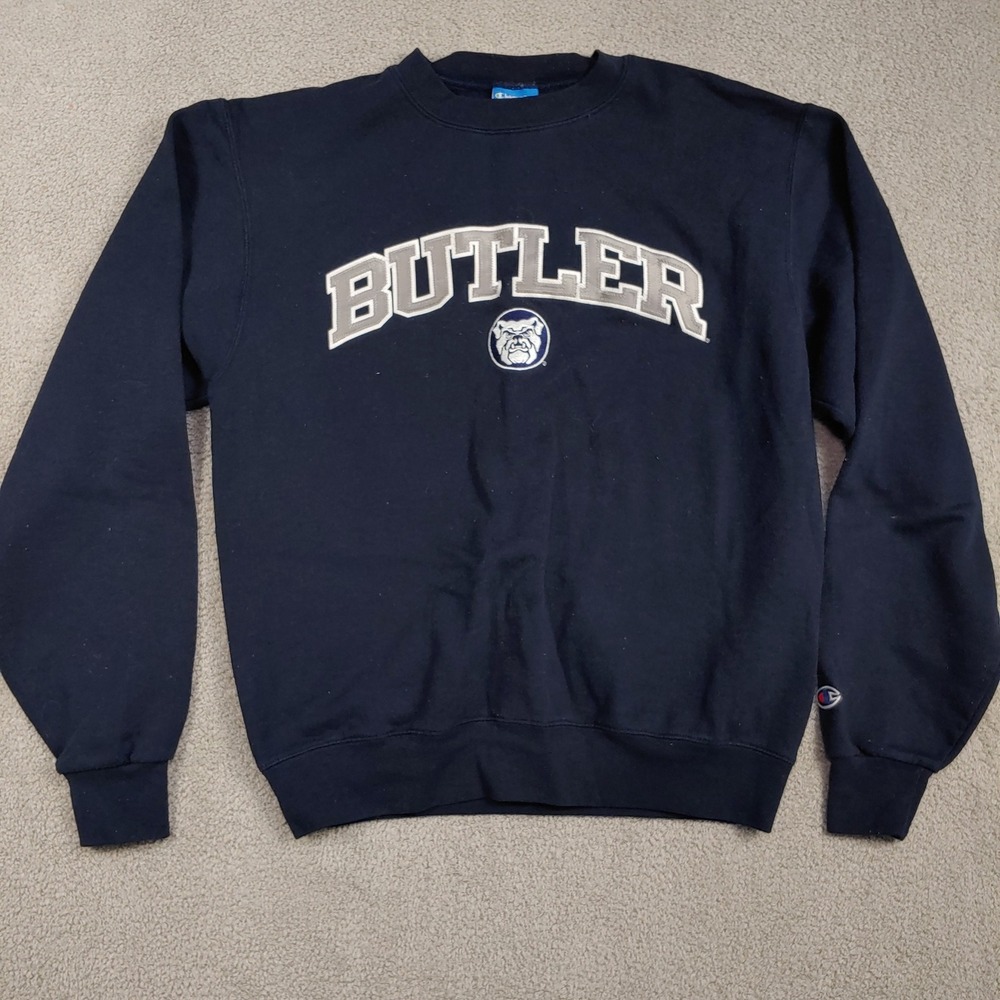 Champion Sweatshirt - Men S Navy Butler Bulldogs NCAA Eco Fleece Crewneck - Blue